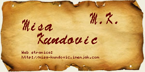 Miša Kundović vizit kartica